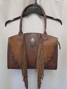 Justin Ladies Brown & Tan with Concho Concealed Carry Tote bag